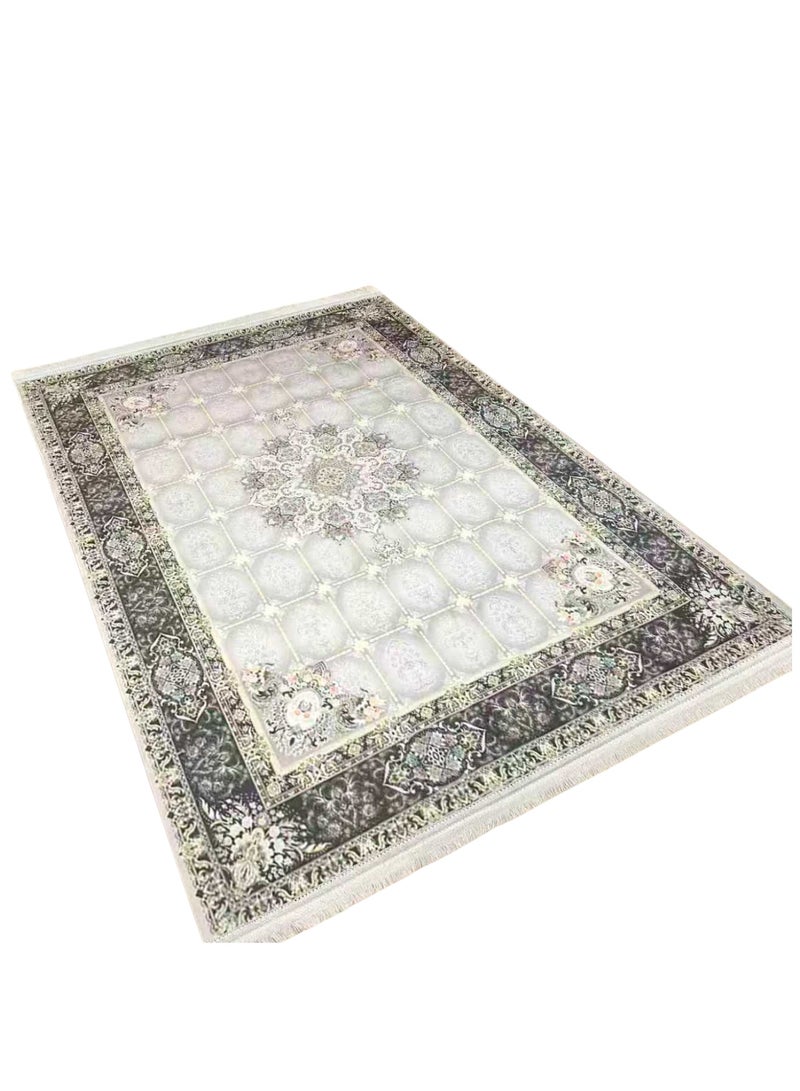 SMART HOME Large padded floor mat with a soft velvet surface and non-slip backing - Living room rug - Majlis rug - Lounge rug - Luxurious decorative rug - Elegant rug with modern patterns for living rooms and majlis - Size 400x300cm - Suitable for everyday use and entertaining - Image 5